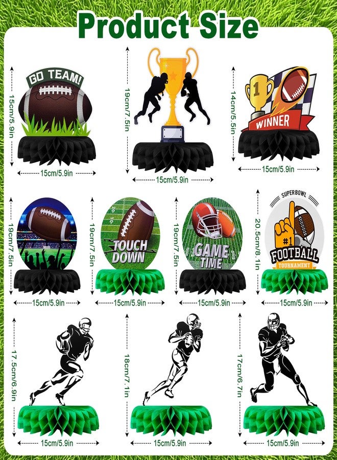 GoClimber 10PCS Football Party Decorations Football Honeycomb Centerpieces for Table Toppers for Football Game Birthday Party Favors - Image 2